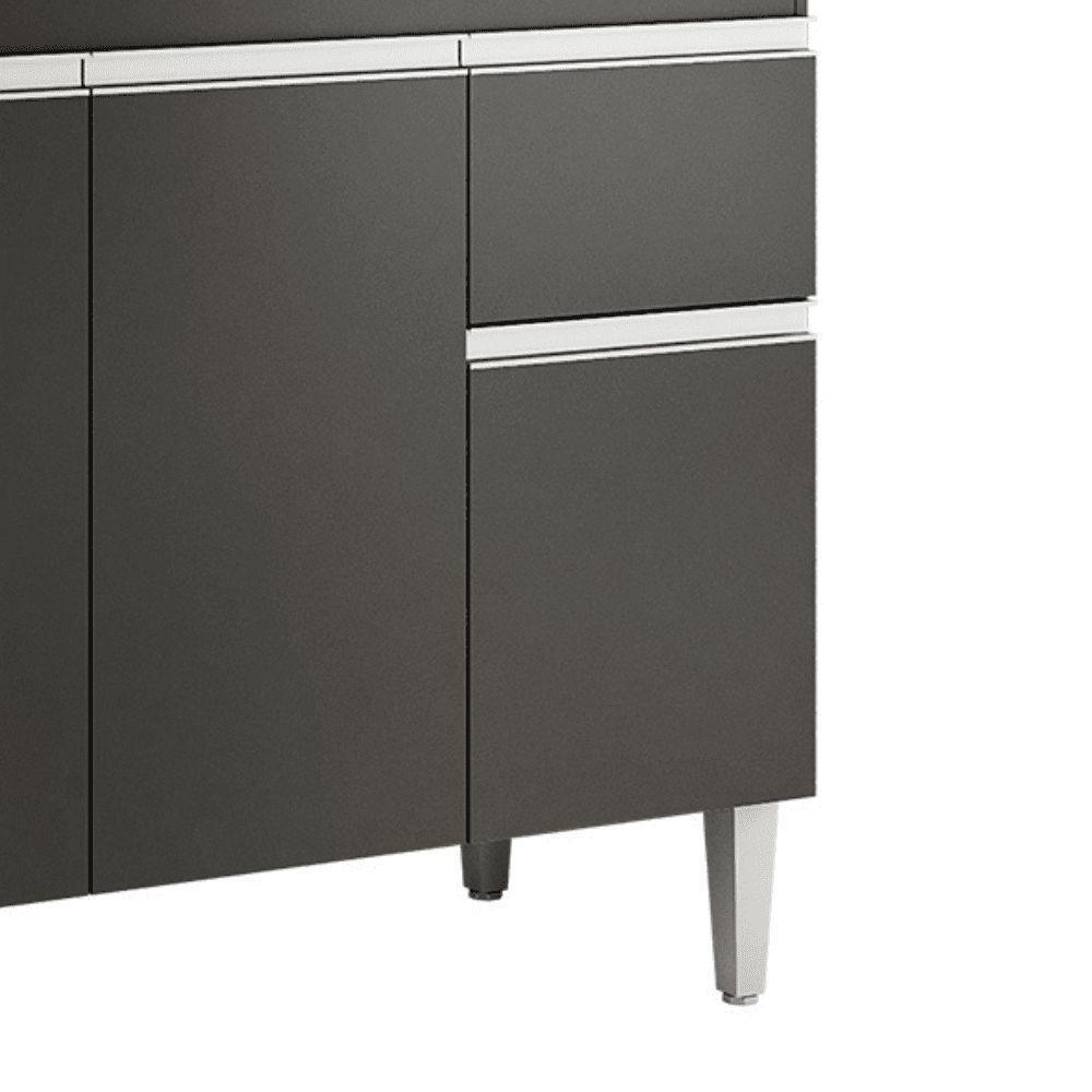 Balcão Gabinete De Pia Para Cozinha Sem Tampo 100cm Tatiane Preto- Mabe Magazine - 4