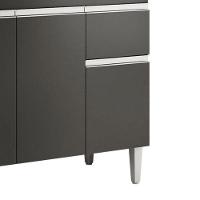 Balcão Gabinete De Pia Para Cozinha Sem Tampo 100cm Tatiane Preto- Mabe Magazine