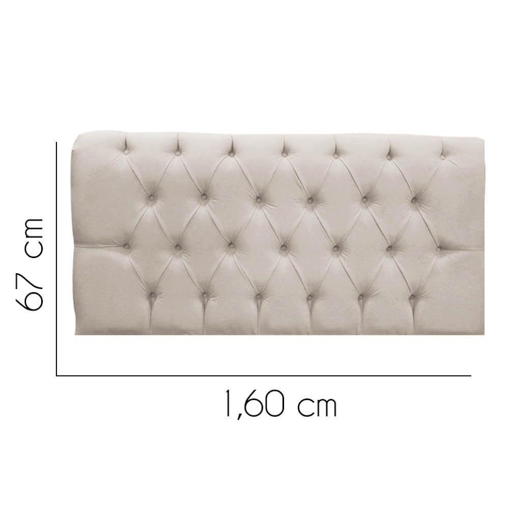 Painel Cabeceira Estofada Paris 160cm Cama Box Queen Corino Bege- Mabe Magazine - 2
