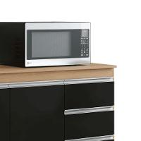 Balcão Gabinete De Pia Para Cozinha Sem Tampo 100cm Andréia Amêndoa/preto- Mabe Magazine - 2