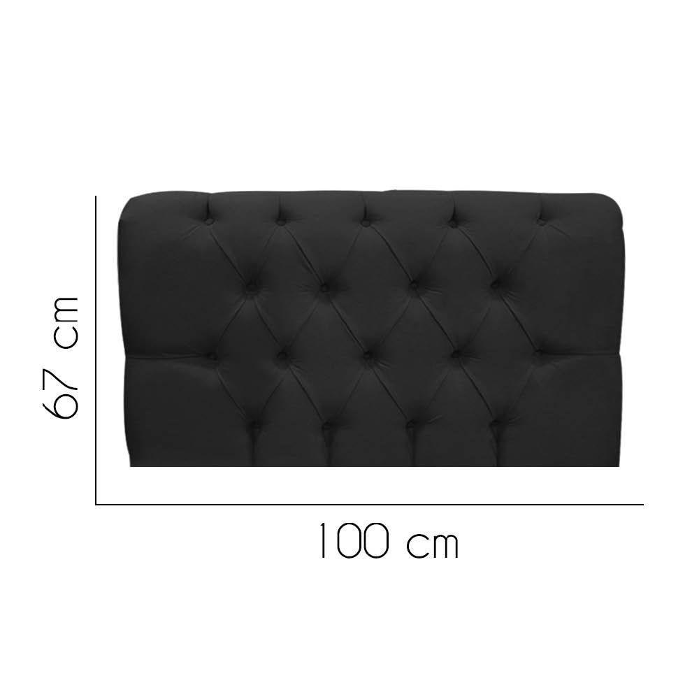 Painel Cabeceira Estofada Paris 100cm Cama Box Solteiro Suede Preto- Mabe Magazine - 2
