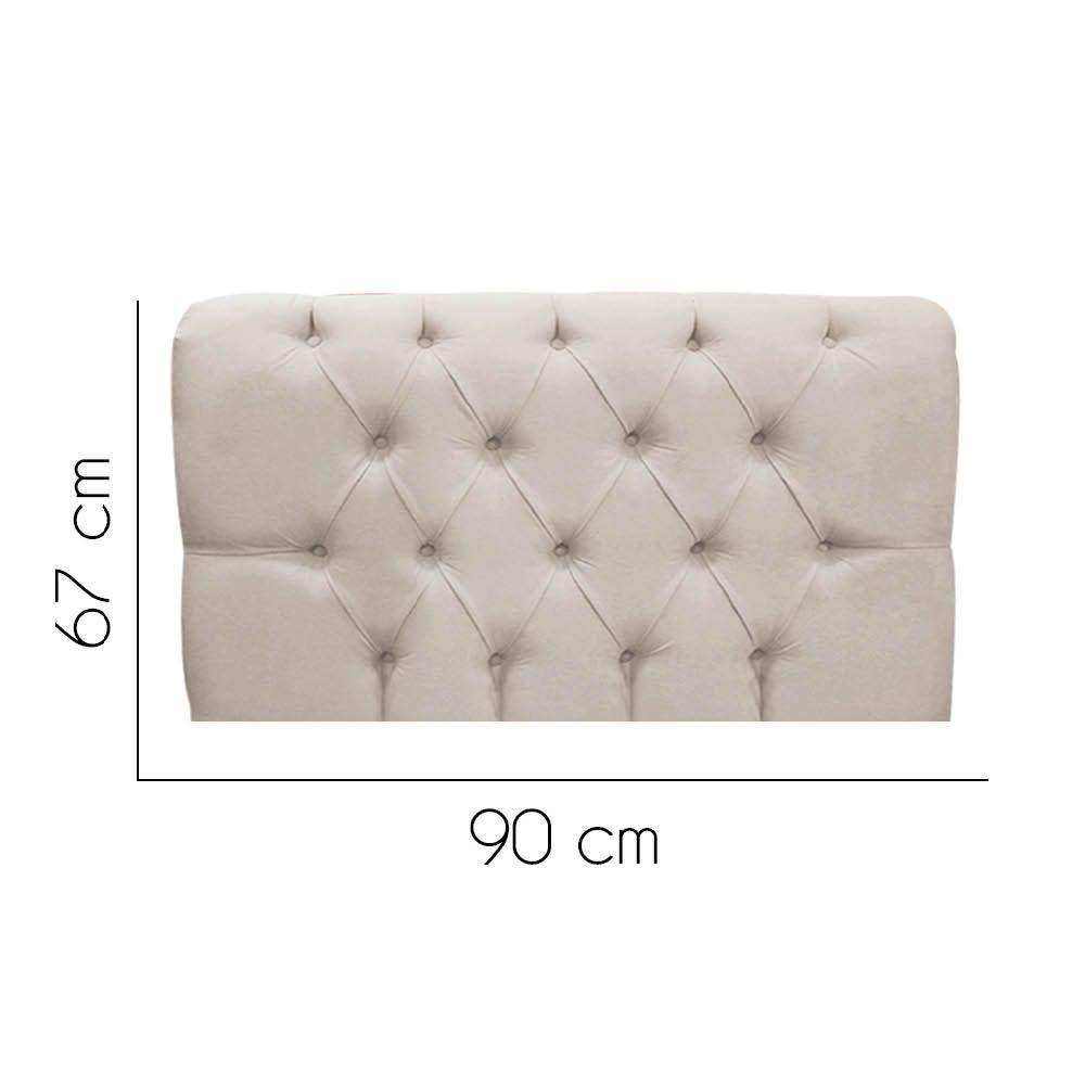 Painel Cabeceira Estofada Paris 90cm Cama Box Solteiro Suede Bege- Mabe Magazine - 2