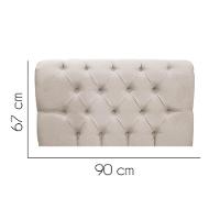 Painel Cabeceira Estofada Paris 90cm Cama Box Solteiro Suede Bege- Mabe Magazine - 2