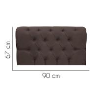 Painel Cabeceira Estofada Paris 90cm Cama Box Solteiro Corino Marrom- Mabe Magazine - 2