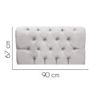 Painel Cabeceira Estofada Paris 90cm Cama Box Solteiro Corino Cinza Claro- Mabe Magazine - 2