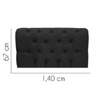 Painel Cabeceira Estofada Paris 140cm Cama Box Casal Suede Preto- Mabe Magazine - 2