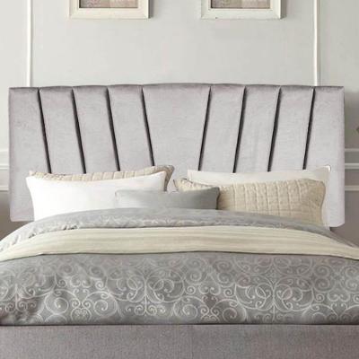 Painel Cabeceira Estofada Bélgica 100cm Cama Box Solteiro Suede Cinza Claro- Mabe Magazine