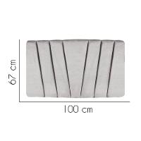 Painel Cabeceira Estofada Bélgica 100cm Cama Box Solteiro Suede Cinza Claro- Mabe Magazine - 2