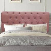 Painel Cabeceira Estofada Paris 195cm Cama Box King Suede Rose- Mabe Magazine - 1