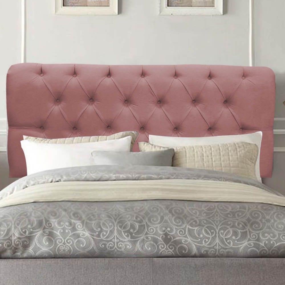 Painel Cabeceira Estofada Paris 100cm Cama Box Solteiro Suede Rose- Mabe Magazine - 1