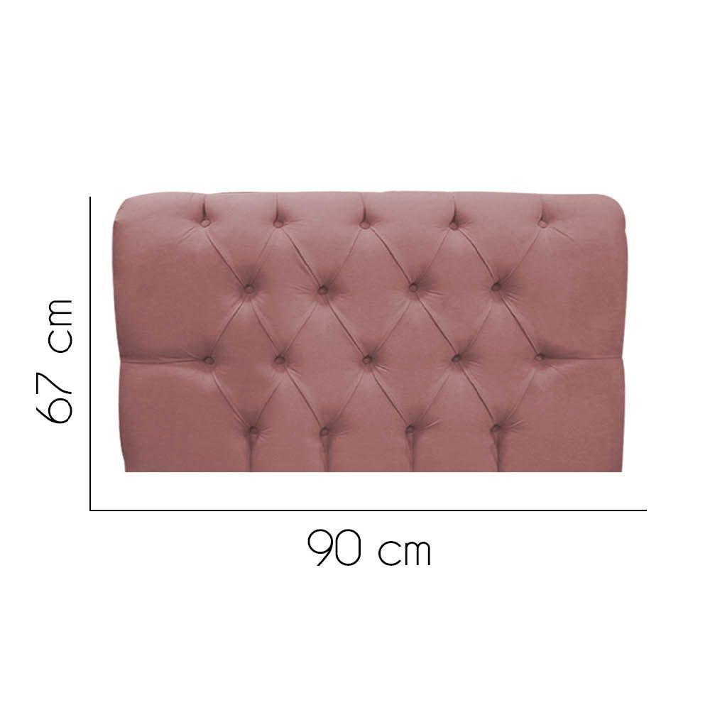 Painel Cabeceira Estofada Paris 90cm Cama Box Solteiro Suede Rose- Mabe Magazine - 2