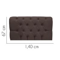 Painel Cabeceira Estofada Paris 140cm Cama Box Casal Suede Marrom- Mabe Magazine - 2