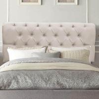 Painel Cabeceira Estofada Paris 140cm Cama Box Casal Suede Bege- Mabe Magazine - 1