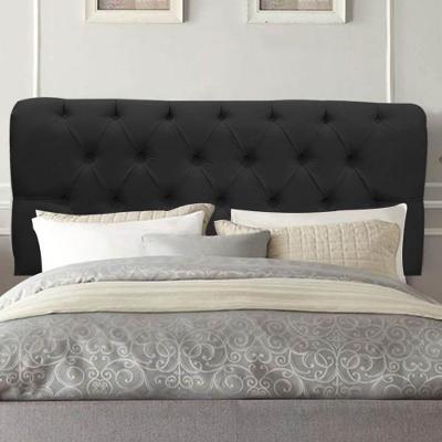 Painel Cabeceira Estofada Paris 90cm Cama Box Solteiro Suede Preto- Mabe Magazine