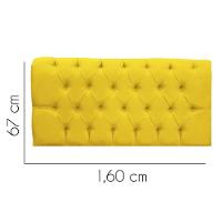 Painel Cabeceira Estofada Paris 160cm Cama Box Queen Suede Amarelo- Mabe Magazine - 2