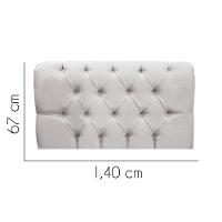Painel Cabeceira Estofada Paris 140cm Cama Box Casal Suede Cinza Claro- Mabe Magazine - 2