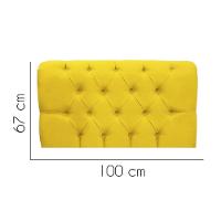 Painel Cabeceira Estofada Paris 100cm Cama Box Solteiro Suede Amarelo- Mabe Magazine - 2