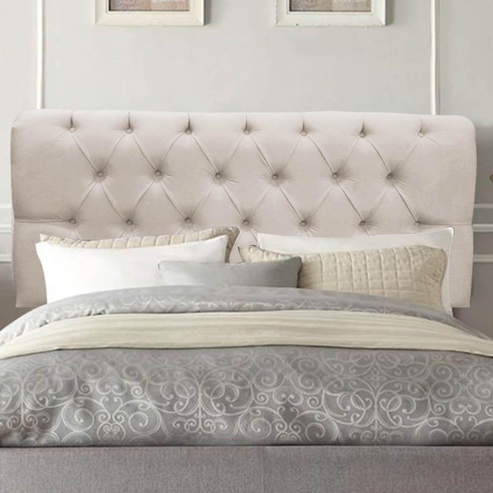 Painel Cabeceira Estofada Paris 90cm Cama Box Solteiro Corino Bege- Mabe Magazine - 1