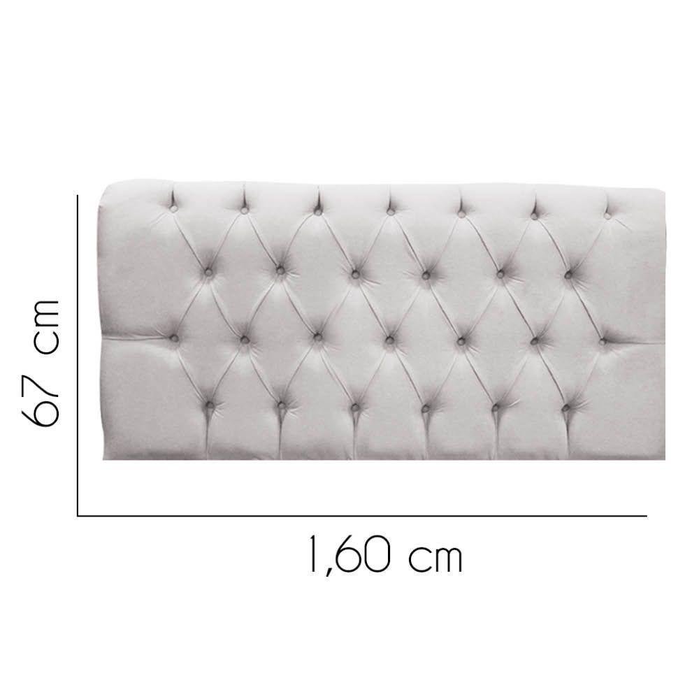 Painel Cabeceira Estofada Paris 160cm Cama Box Queen Suede Cinza Claro- Mabe Magazine - 2