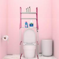 Estante Organizadora Para Banheiro E Lavanderia Com 3 Prateleiras – Estrutura Metálica Rosa Portátil E Moderna - 3