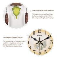 Relógio Cuco Musical Branco Com Pêndulo Decorativo – Estilo Madeira Clássico E Design Retrô De Luxo - 5