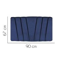 Painel Cabeceira Estofada Bélgica 90cm Cama Box Solteiro Suede Azul- Mabe Magazine - 2