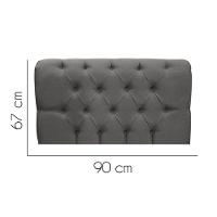 Painel Cabeceira Estofada Paris 90cm Cama Box Solteiro Corino Cinza Escuro- Mabe Magazine - 2