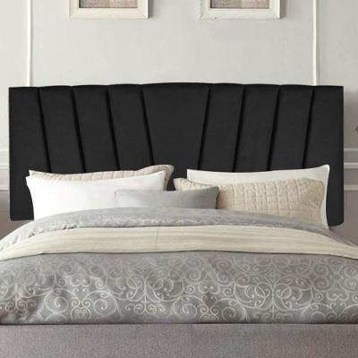 Painel Cabeceira Estofada Bélgica 195cm Cama Box King Suede Preto- Mabe Magazine