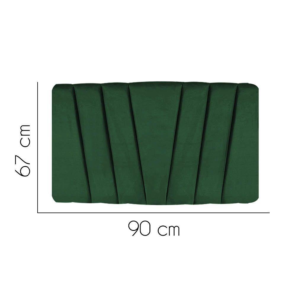 Painel Cabeceira Estofada Bélgica 90cm Cama Box Solteiro Suede Verde- Mabe Magazine - 2