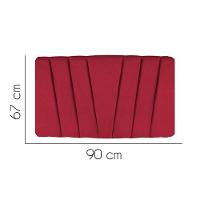 Painel Cabeceira Estofada Bélgica 90cm Cama Box Solteiro Suede Vermelho- Mabe Magazine - 2