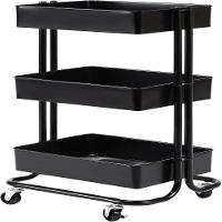 Carrinho Multiuso Com 3 Prateleiras Em Aço – Organização E Estilo Para Qualquer Ambiente - 1