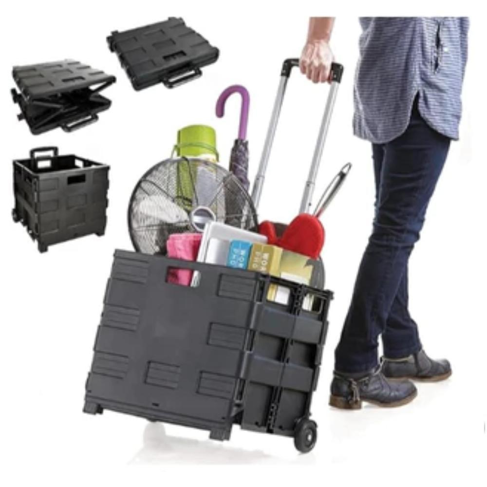 Carrinho De Compras Dobrável 45kg – Compacto, Resistente E Ideal Para Transporte Multiuso - 5