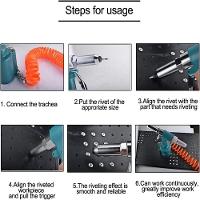 Rebitador Pneumático Profissional 1-4” Reforçado – Rebitadeira Hidráulica De Alta Potência Para Uso Industrial - 3