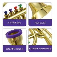 Mini Trompete Infantil Com 4 Botões – Instrumento Musical Educativo E Divertido