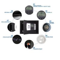 Cofre Digital Eletrônico Grande 12l Com Senha, Chave Reserva E Painel Lcd – Aço Reforçado Com Suporte De Parede - 6