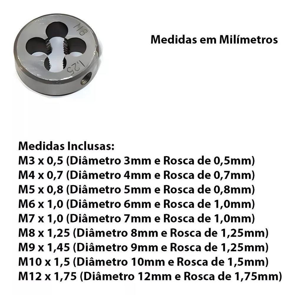 Kit Jogo De Tarraxa E Cossinete 20 Peças Com Maleta – Precisão E Durabilidade Profissional - 6