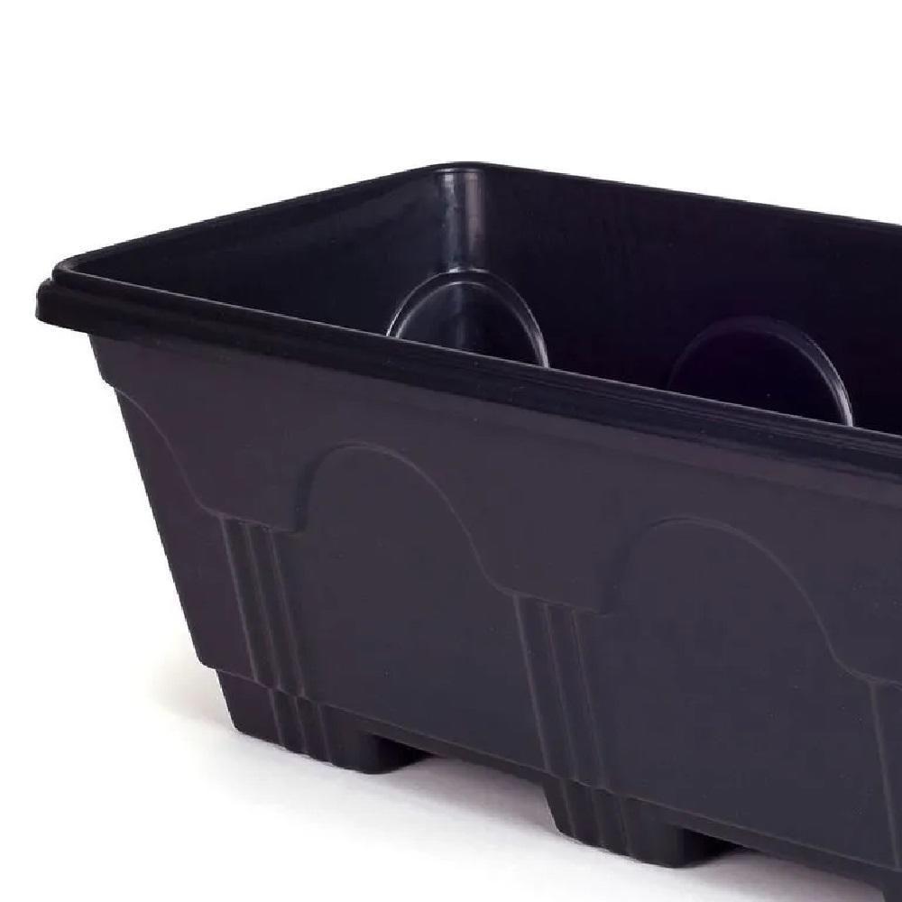 Floreira Retangular 10 L De Plástico Preto Para Jardins, Varandas E Hortas - 5