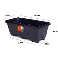 Floreira Retangular 10 L De Plástico Preto Para Jardins, Varandas E Hortas - 6