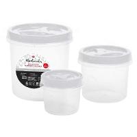 Kit Porta-mantimentos 3 Potes Com Tampa Rosqueável Hermética Para Grãos E Alimentos Secos - 3