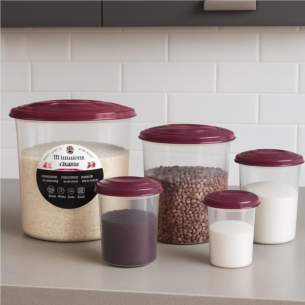 Kit 5 Potes Porta Mantimentos – Organização Completa Para Sua Cozinha - 3