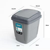 Lixeira Click 4,5 L Com Abertura Por Clique Para Pia, Cozinha, Consultório E Banheiro - 5