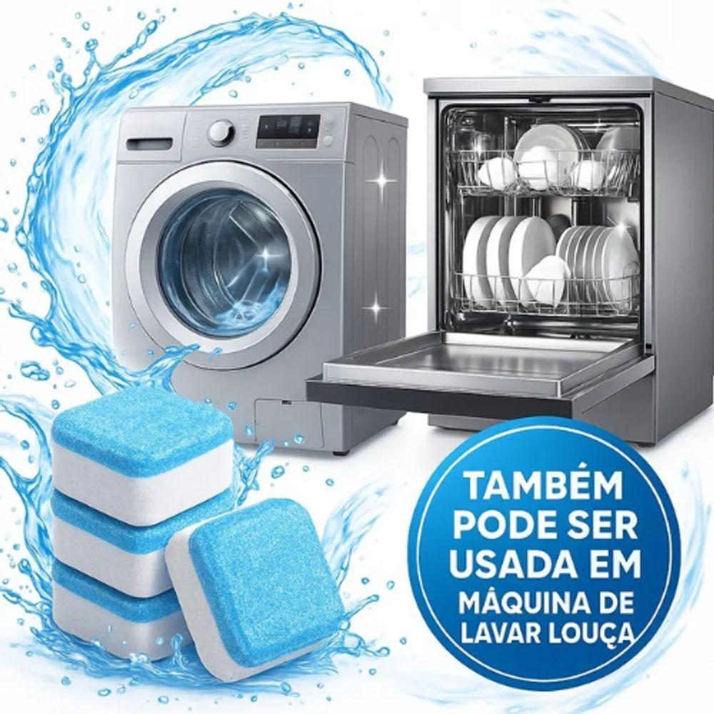Pastilhas De Limpeza Efervescente Para Máquina De Lavar Roupas E Louças – Kit Com 12 Unidades - 4