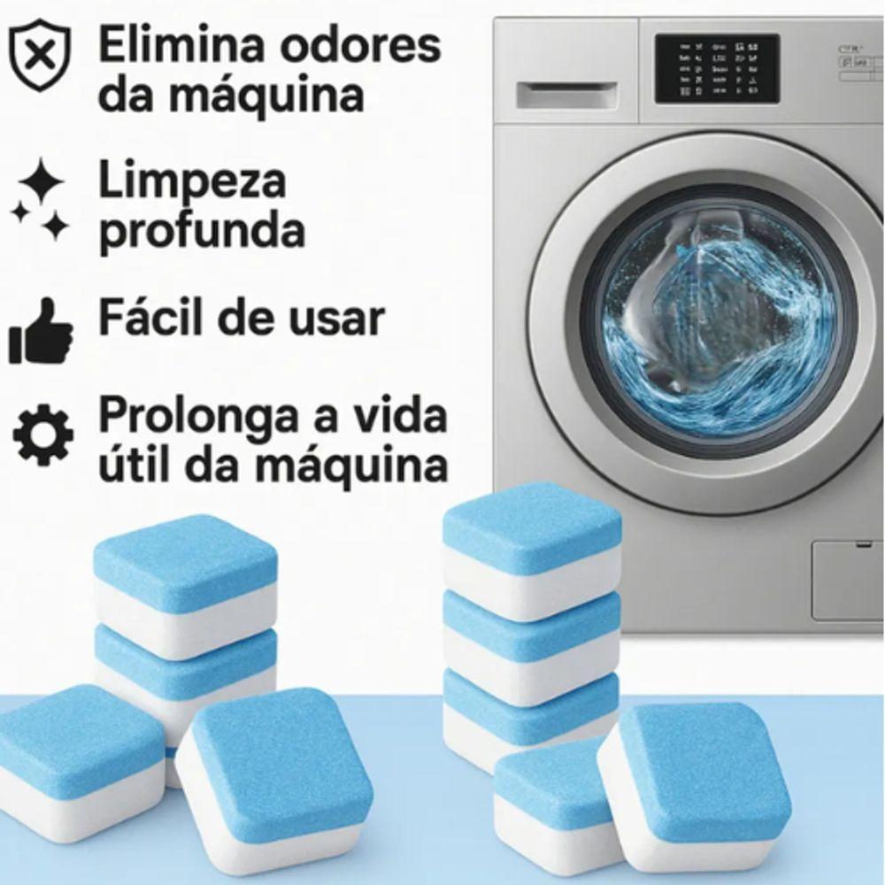 Pastilhas De Limpeza Efervescente Para Máquina De Lavar Roupas E Louças – Kit Com 12 Unidades - 9
