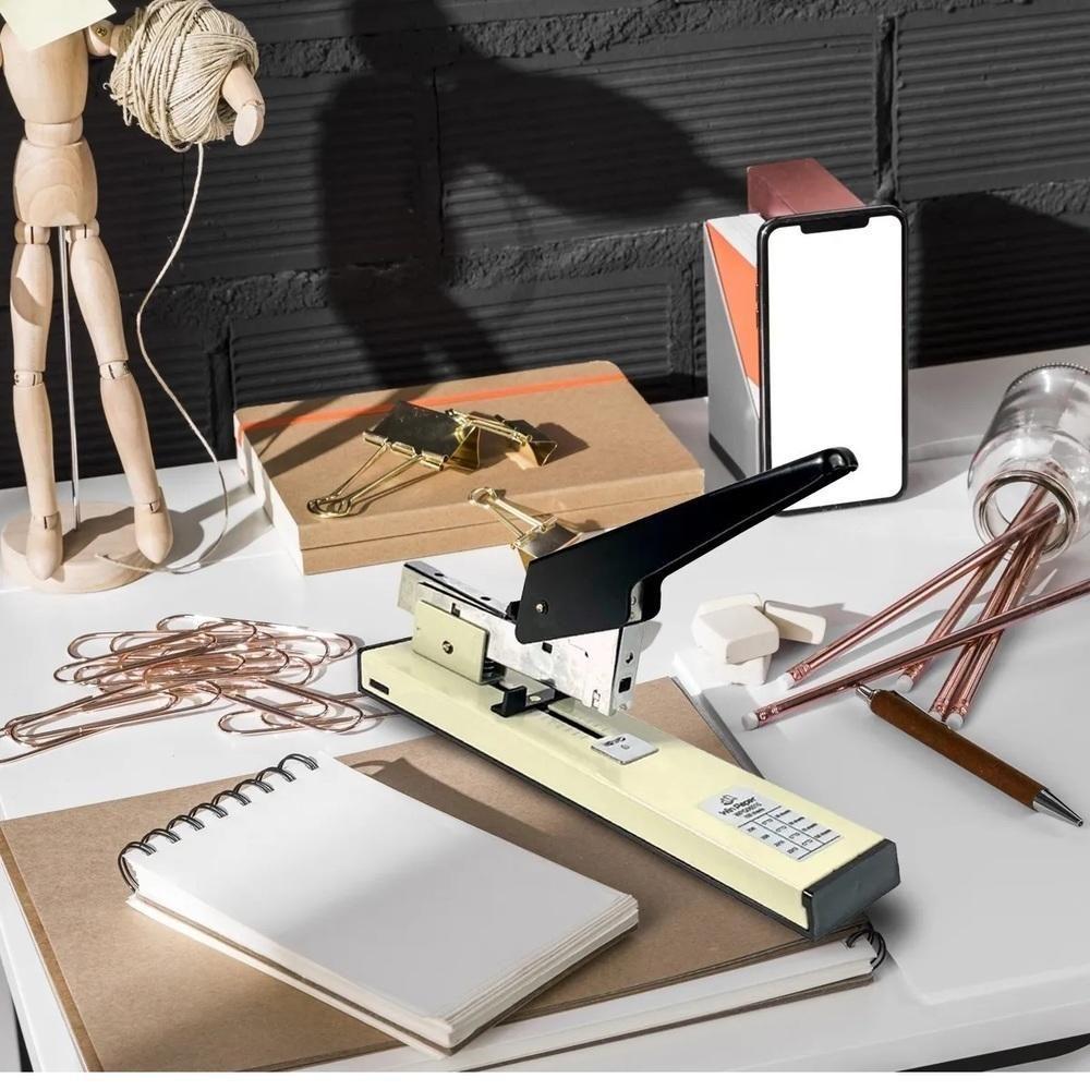 Grampeador Profissional De Mesa 100 Folhas – Alta Resistência E Precisão Executiva - 3