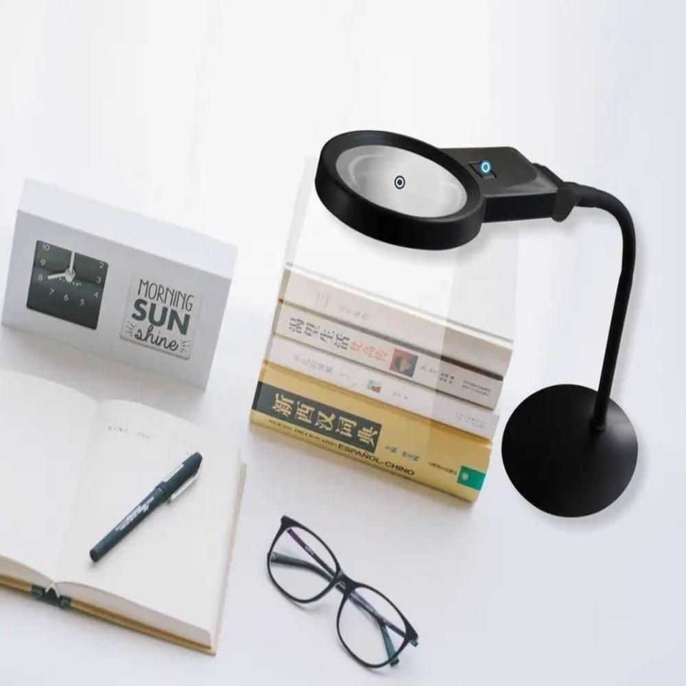 Lupa De Bancada Com Iluminação Led Bifocal – 10 Leds, Aumento 3x E 4,5x, Modelo Th-7028 - 2