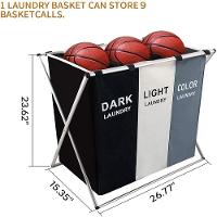 Cesto Organizador Triplo Com 3 Divisórias – Organização E Praticidade Para Lavanderia, Banheiro E Quarto - 5