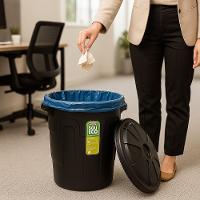 Lixeira Pop 10 L Preta Com Tampa Encaixável Para Banheiro, Cozinha E Escritório - 3