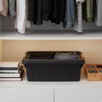 Caixa Organizadora Multiuso Empilhável 11 L Preta Com Tampa E Travas Laterais - 2