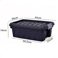 Caixa Organizadora Multiuso Empilhável 11 L Preta Com Tampa E Travas Laterais - 8