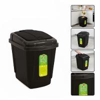 Lixeira Click 4,5 L Preta Portátil Com Tampa Basculante Para Pia, Banheiro E Escritório - 1